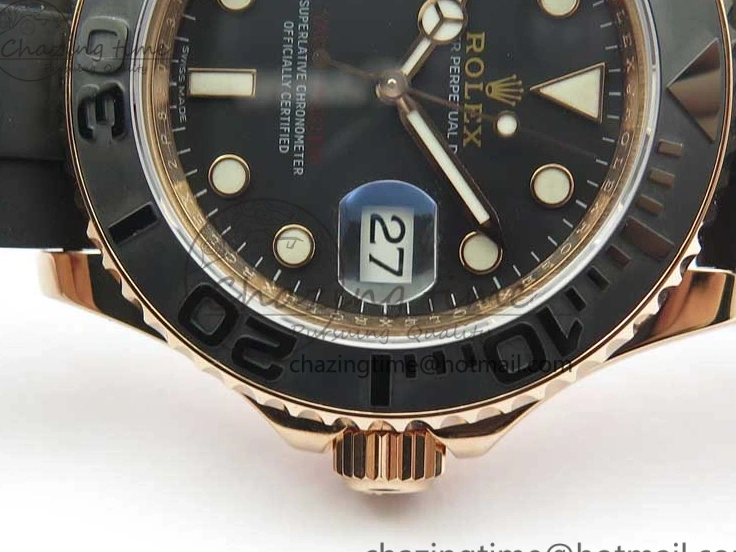 MiroTime 0308 Yacht-Master 116655 RG Wrapped D1F 1:1 Best Edition Black Ceramic Bezel 904L Steel on Oysterflex Rubber Strap A Fashionable 3060